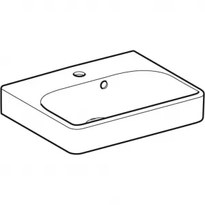 GEBERIT - Smyle Square Umývadlo, 45x36 cm, s prepadom, otvor na batériu, biela 500.222.01.1