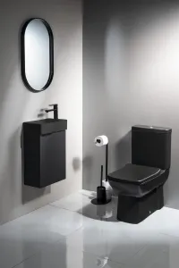 SAPHO - AVONA oválné zrcadlo v rámu 40x70cm, černá mat AV400