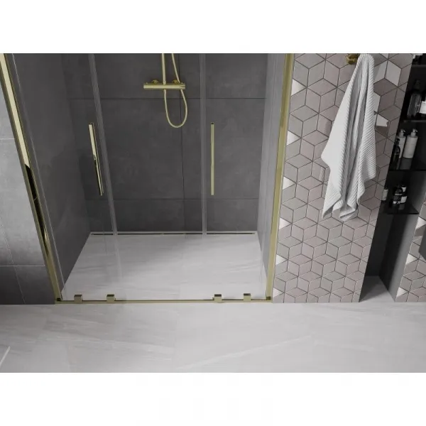 MEXEN/S - Velar L Duo posuvné sprchové dvere 150, transparent, zlatá 871-150-003-02-50