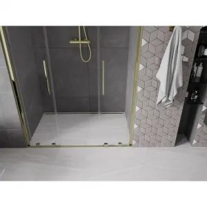 MEXEN/S - Velar L Duo posuvné sprchové dvere 150, transparent, zlatá 871-150-003-02-50