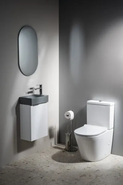 SAPHO - MARGITHA keramické umývadlo 38x22cm, otvor pro batériu vpravo, šedá MGT3822GR