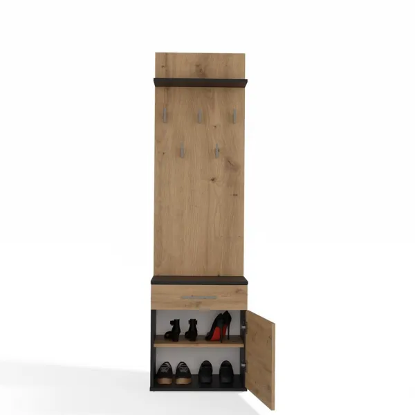 TP Living Předsíňová stěna Duo dub artisan/antracit II