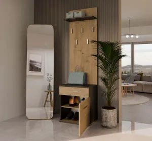 TP Living Předsíňová stěna Duo dub artisan/antracit II