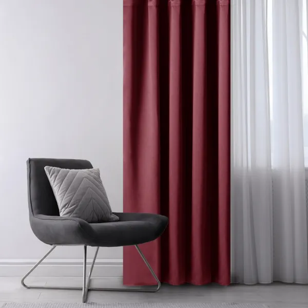 Záves AmeliaHome Blackout s priechodkami 140x245 vínový, veľkosť 140x245