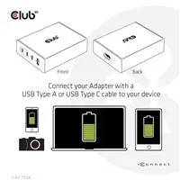 Cestovná nabíjačka Club3D 132W technológia GAN, 4xUSB-A a USB-C, PD 3.0 Podpora