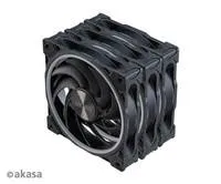 AKASA ventilátor SOHO AR, 12cm ARGB PWM fan 3pcs bundle + FLEXA FP5H AK-CBFA08-30BK + ARGB LED splitter AK-CBLD07-50BK