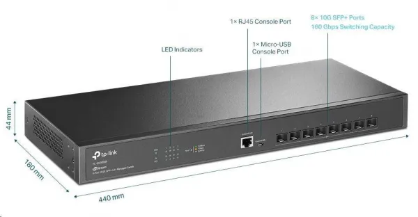 TP-Link OMADA JetStream switch TL-SX3008F (8xSFP+, 2xconsole, fanless)