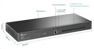 TP-Link OMADA JetStream switch TL-SX3008F (8xSFP+, 2xconsole, fanless)