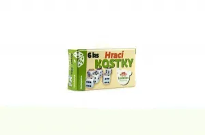 Hracie kocky 1,5x1,5cm spoločenská hra 6ks v krabičke 9x5x2cm