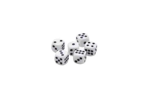 Hracie kocky 1,5x1,5cm spoločenská hra 6ks v krabičke 9x5x2cm