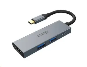 AKASA 4-v-1 USB Type-C na HDMI 4K@30Hz, USB Type-C a USB-A adaptér