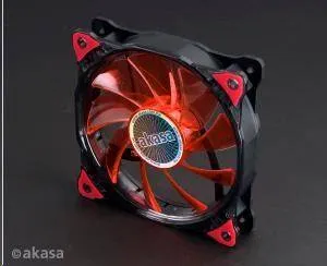 AKASA ventilátor Vegas 120x120x25mm, 1200RPM podsvietený, 15xLED, červený