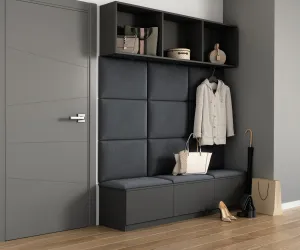 Eltap Čalúnený panel QUADRATTA 60x40 tmavosivý