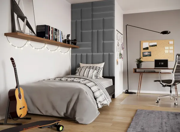 Eltap Čalúnený panel QUADRATTA 60x15 sivý