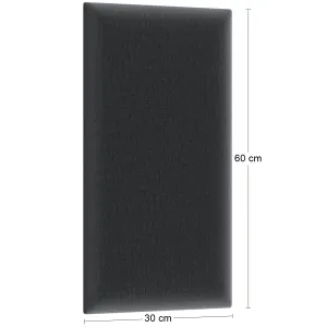 Eltap Čalúnený panel QUADRATTA 60x30 čierny