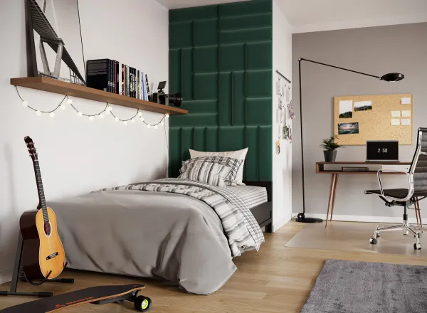 Eltap Čalúnený panel QUADRATTA 60x15 zelený