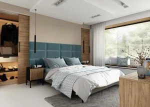 Eltap Čalúnený panel QUADRATTA 60x30 modrý