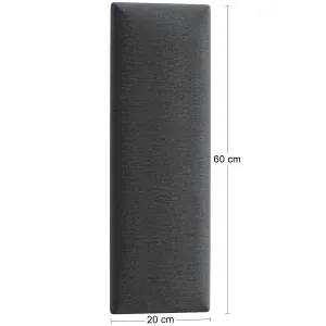 Eltap Čalúnený panel QUADRATTA 60x20 tmavosivý
