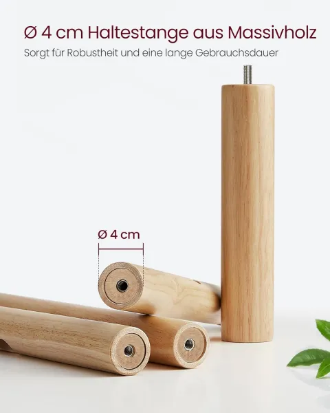 VASAGLE Drevený vešiak na kabáty 8 háčikov svetlé drevo