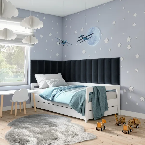 Eltap Čalúnený panel QUADRATTA 60x20 tmavosivý