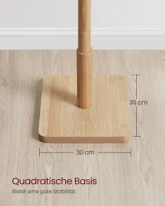 VASAGLE Drevený vešiak na kabáty 8 háčikov svetlé drevo