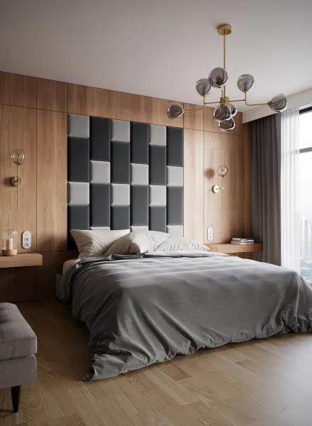 Eltap Čalúnený panel QUADRATTA 30x30 sivý