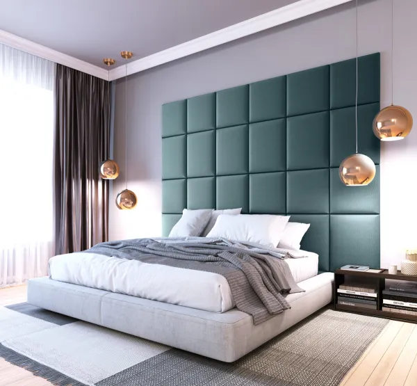 Eltap Čalúnený panel QUADRATTA 50x40 modrý