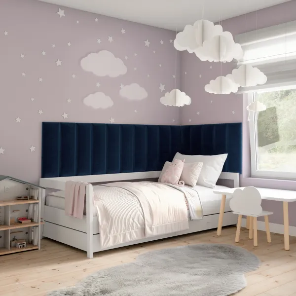 Eltap Čalúnený panel QUADRATTA 60x20 tmavomodrý