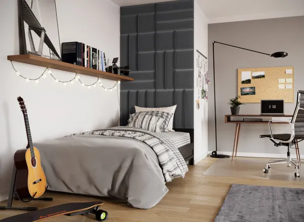Eltap Čalúnený panel QUADRATTA 60x15 tmavosivý