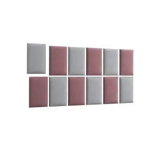 Eltap Čalúnený panel SET QUADRATTA 180x100 ružový, sivý