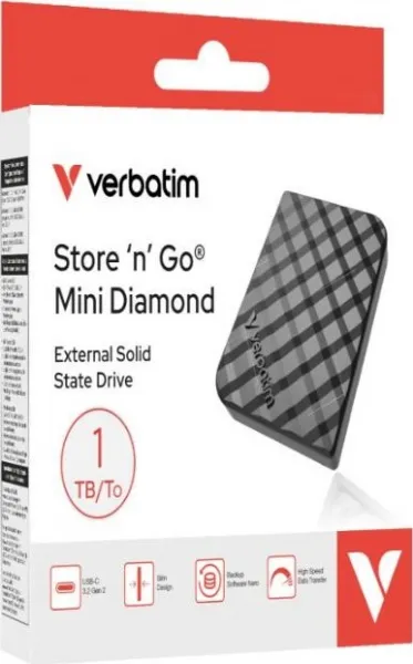 VERBATIM Externí HDD 512GB Store 'n' Go Mini Diamond, USB-C, černá