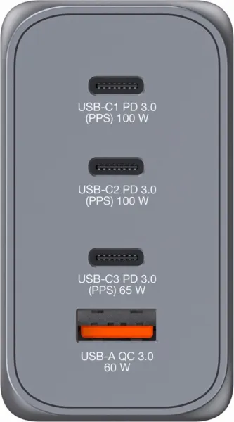 VERBATIM GaN Nabíječka do sítě GNC-200, 200W, 3x USB-C, 1x USB