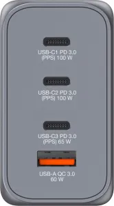 VERBATIM GaN Nabíječka do sítě GNC-200, 200W, 3x USB-C, 1x USB