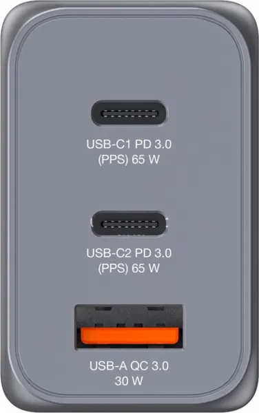 VERBATIM GaN Nabíječka do sítě GNC-65, 65W, 2x USB-C, 1x USB
