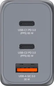 VERBATIM GaN Nabíječka do sítě GNC-65, 65W, 2x USB-C, 1x USB