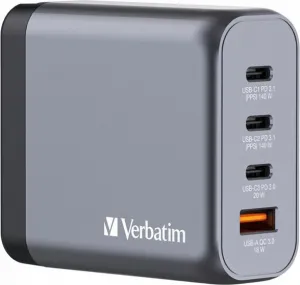 VERBATIM GaN Nabíječka do sítě GNC-140, 140W, 3x USB-C, 1x USB