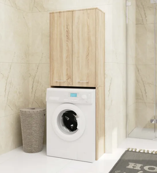 Ak furniture Koupelnová skříňka nad pračku Fin 2D dub sonoma