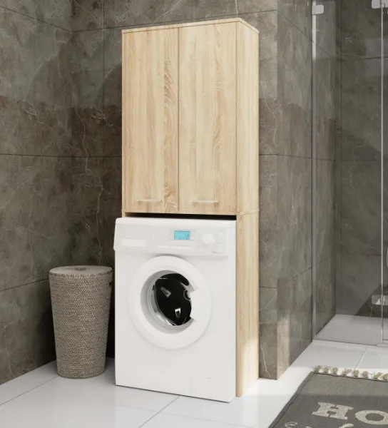Ak furniture Koupelnová skříňka nad pračku Fin 2D dub sonoma