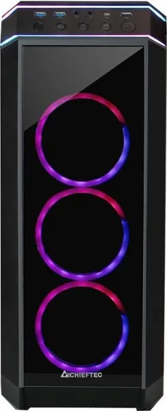 CHIEFTEC skříň STALLION II, ATX, 1x USB-C 3.2, 2x USB 3.1, 1x USB 2.0, 4x 120mm RGB Fan, černá