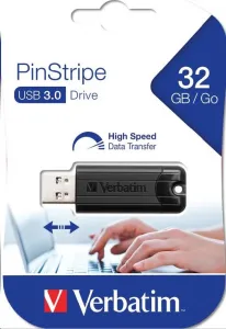 VERBATIM Flash Disk PinStripe USB 3.0, 32 GB - čierna