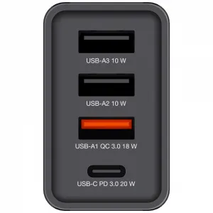 VERBATIM Univerzální adaptér CHR-30EU2, 30W, 1x USB-C, 3x USB černá