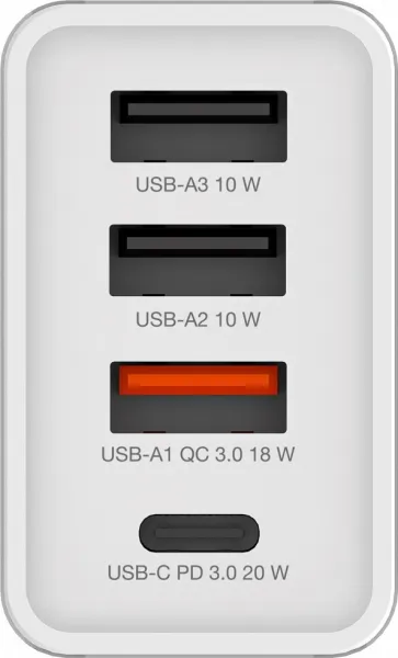VERBATIM Univerzální adaptér CHR-30EU2, 30W, 1x USB-C, 3x USB bílá