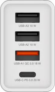 VERBATIM Univerzální adaptér CHR-30EU2, 30W, 1x USB-C, 3x USB bílá