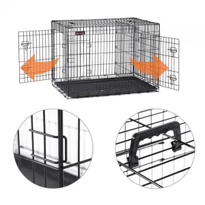 SONGMICS Přepravní klec pro zvířata OUSTRIA 92,5 cm černá