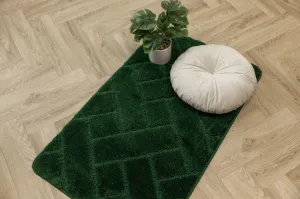 Kúpeľňový koberček Lotus fľaškovo zelený, tehla