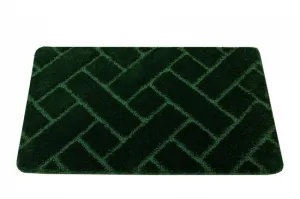 Kúpeľňový koberček Lotus fľaškovo zelený, tehla