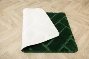 Kúpeľňový koberček Lotus fľaškovo zelený, tehla