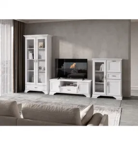 TV stolík, alpská biela, KENTAK RTV2D1S