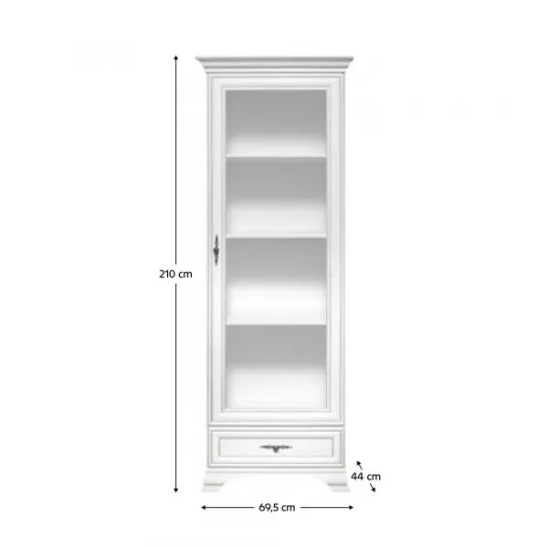 Vitrína, alpská biela, KENTAK REG1W1S