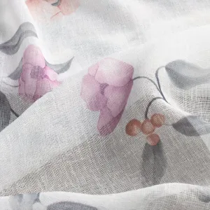 Hotový záves ANTEA biely / ružový - na priechodkách
